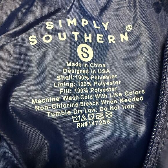 Simply Southern Blue Quilted Nylon Jacket - Picture 3 of 6